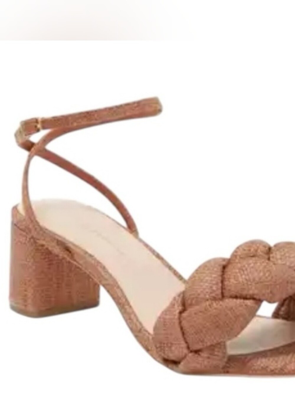 LOEFFLER RANDALL Braided Ankle-Strap Block Heel Sandal - Tan 9